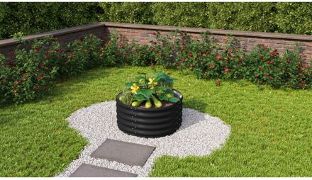 Plantenbak Vita Rund 401 - Zwart - Metaal - 82,1x82,1x40,1cm