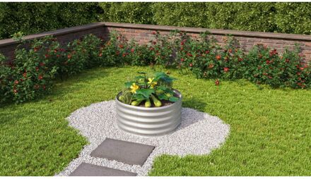 Plantenbak Vita - Zilver - Metaal - 82,1x82,1x40,1cm