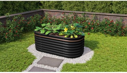 Plantenbak Vita - Zwart - Metaal - 162,1x82,1x63cm