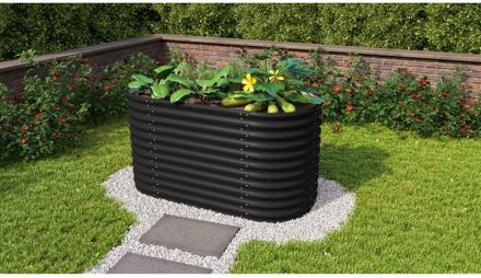 Plantenbak Vita - Zwart - Metaal - 162,1x82,1x85,8cm