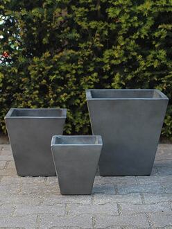 Plantenbakken light cement set / fiber cement set. kleur antraciet