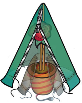 Plantenhoes piramide 75 x 150 cm voor bomen/planten/struiken - Plantenhoezen - Winterafdekhoes - Anti-vorst beschermhoes