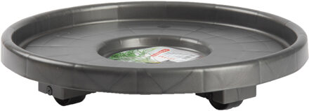 Plantenonderzetter - rond - 34 cm - antraciet - multiroller voor kamerplanten