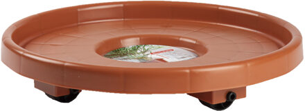 Plantenonderzetter - rond - 34 cm - bruin - trolleys voor kamerplanten