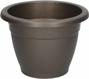 Plantenpot - antraciet - rond - kunststof - 18 x 13 cm - bloempot