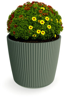 Plantenpot/bloempot Buckingham - kunststof - dennen groen - 19 x 17 cm - Plantenpotten