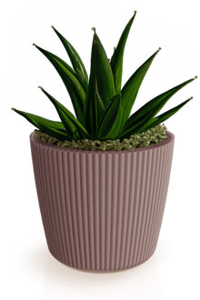 Plantenpot/bloempot Buckingham - kunststof - terra bruin - D17 x H15 cm - Plantenpotten