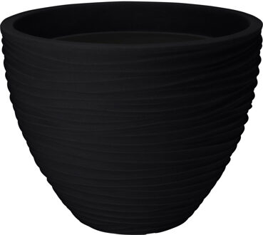 Plantenpot/bloempot Dunes - Tuin - stevig kunststof - antraciet - D40 x H31 cm - Plantenpotten Grijs