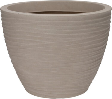 Plantenpot/bloempot Dunes - Tuin - stevig kunststof - zand/beige - D50 x H38 cm - Plantenpotten