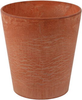 Plantenpot/bloempot in een natuursteen look Dia 22 cm en Hoogte 20 cm light terra cotta - Plantenpotten Oranje