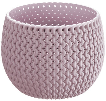 Plantenpot/bloempot kunststof dia 18 cm en hoogte 13.5 cm midden roze - Plantenpotten