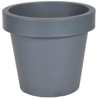 Plantenpot/bloempot - kunststof - grijs - buiten - D40 x H35 cm - Plantenpotten