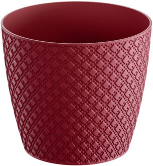 plantenpot/bloempot - kunststof - rood - D22 x H19 cm - Plantenpotten