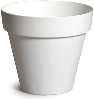Plantenpot/bloempot - kunststof - wit - D20 x H17 cm - Plantenpotten