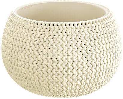 Plantenpot/bloempot Splofy - creme wit - kunststof - D29 x H20 cm - binnen/buiten pot - Plantenpotten Crème