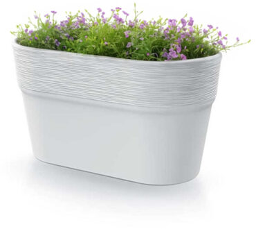 Plantenpot/bloempot Windsor - kunststof - ivoor wit - L28 x B15 x H15 cm - Plantenpotten