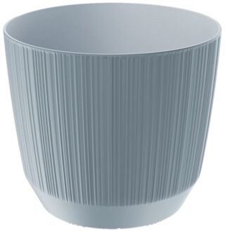 Plantenpot - carf stripe - steengrijs - D13xH11 cm - Plantenpotten