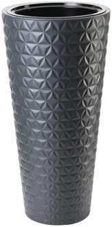 Plantenpot Diamond - kunststof - antraciet - D40 x H80 cm