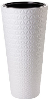Plantenpot Diamond - kunststof - wit - D40 x H80 cm