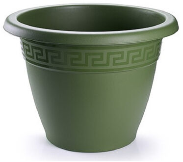 Plantenpot - donkergroen - 22x17 cm - bloempot - kunststof - rond