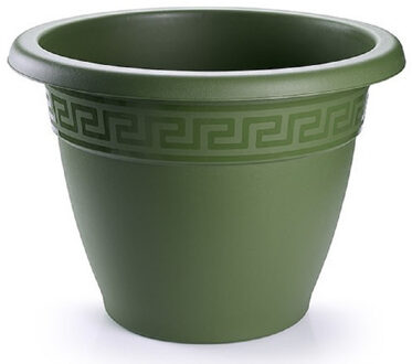Plantenpot - donkergroen - 35 x 28 cm - bloempot - kunststof - rond