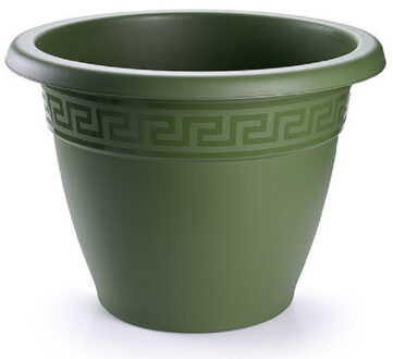 Plantenpot - donkergroen - 45x38 cm - bloempot - kunststof - rond