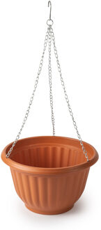 Plantenpot - hangend - kunststof - terracotta - D25 x H15 cm - bloempot aan ketting