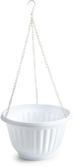 Plantenpot - hangend - kunststof - wit - D25 x H15 cm - bloempot aan ketting