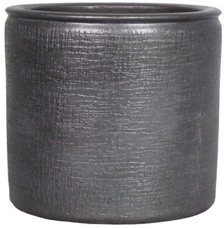 Plantenpot - industrieel zwart - keramiek - 14 x 12 cm - Plantenpotten