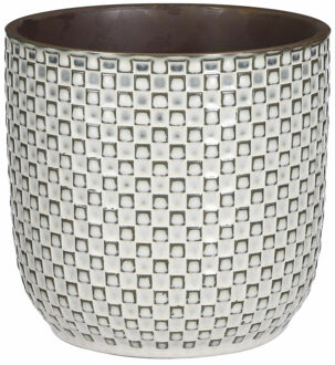 Plantenpot - Keramiek wit - 19 x 17,5 cm - Plantenpotten