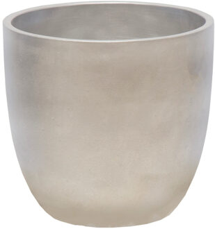 Plantenpot - keramiek - zilver - D11 cm - Plantenpotten Zilverkleurig