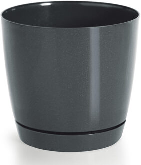 plantenpot - kunststof - antraciet - D24 x H22 cm - Plantenpotten Grijs