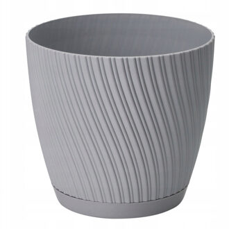 Plantenpot - Kunststof - Platina Grijs - D27 X H24 Cm