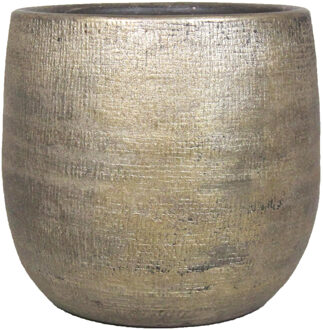 Plantenpot Mira - goudkleurig - keramiek - D24,5 x H27 cm