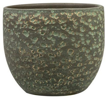 Plantenpot Rinca - groen - lava look - 36x32 cm