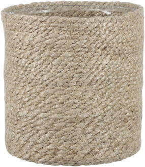 Plantenpot - rotan - bruin - plantenmand - 18 x 18 cm - Plantenpotten Crème