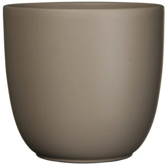 Plantenpot - taupe - mat - keramiek - 22 x 20 cm - Plantenpotten Bruin