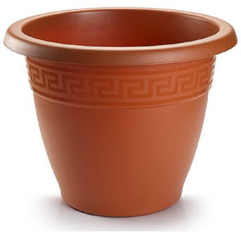 Plantenpot - terracotta bruin - 30x23 cm - bloempot - kunststof - rond