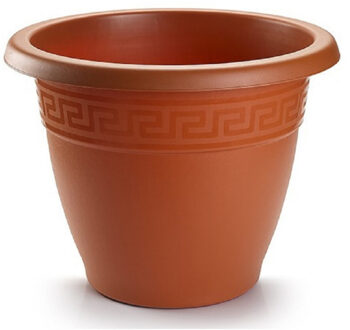 Plantenpot - terracotta bruin - 35x28 cm - bloempot - kunststof - rond