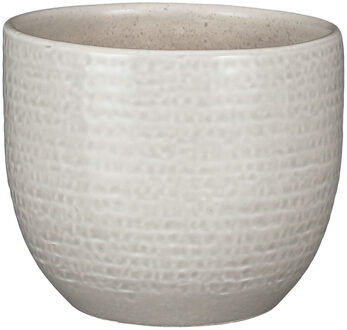 Plantenpot - terracotta - lichtgrijs flakes - 14x12cm - Plantenpotten