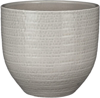 Plantenpot - terracotta - lichtgrijs flakes - 20x18cm - Plantenpotten
