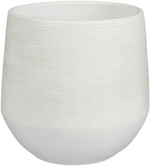 Plantenpot - terracotta - wit relief - D24|H23 cm