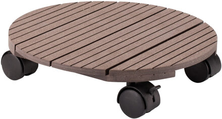 Plantenpot Trolley - Composiet - Bruin - Rond - 30 x 30 cm - Max 80 Kilo