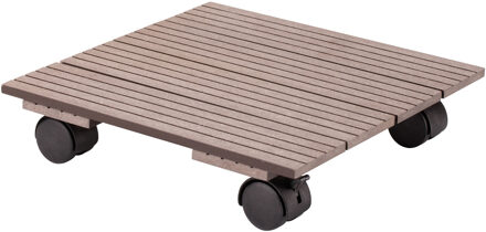 Plantenpot Trolley - Composiet - Bruin - Vierkant - 30 x 30 cm - Max 80 Kilo