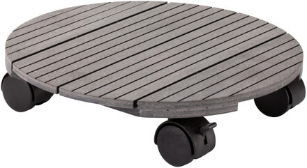 Plantenpot Trolley - Composiet - Grijs - Rond - 30 x 30 cm - Max 80 Kilo