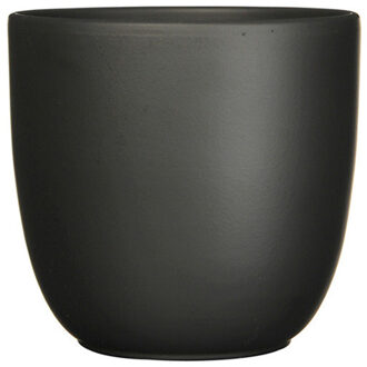 Plantenpot Tusca - zwart - keramiek - mat - 12x11cm - Plantenpotten