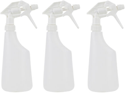 Plantenspuit - 3x - 0,6 liter - waterspuit - transparant - verstelbare nevel - kunststof