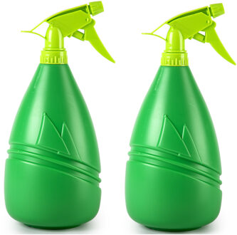 Plantenspuit met een inhoud van 1150 ml - 2x - groen - verstuiver kop - 26 cm - kunststof