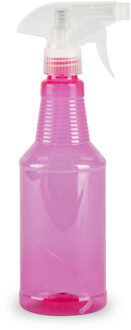 Plantenspuit met een inhoud van 500 ml - transparant roze - verstuiver - 18 cm - kunststof