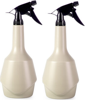 Plantenspuit met een inhoud van 950 ml - 2x - beige - verstuiver kop - 30 cm - kunststof